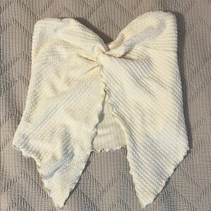 Cream Textured Knit tube top